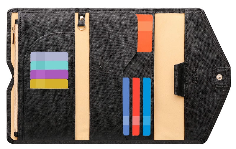 ZOPPEN Multi-purpose Rfid Blocking Travel Passport Wallet (Ver.4) Tri-fold Document Organizer Holder  24 Orange - Image 1